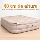 Colchão Inflável Premium c/ Bomba Bivolt Integrada – Infla/Desinfla Express, Suede Aveludado