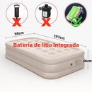 Colchão Inflável Premium c/ Bomba Bivolt Integrada – Infla/Desinfla Express, Suede Aveludado
