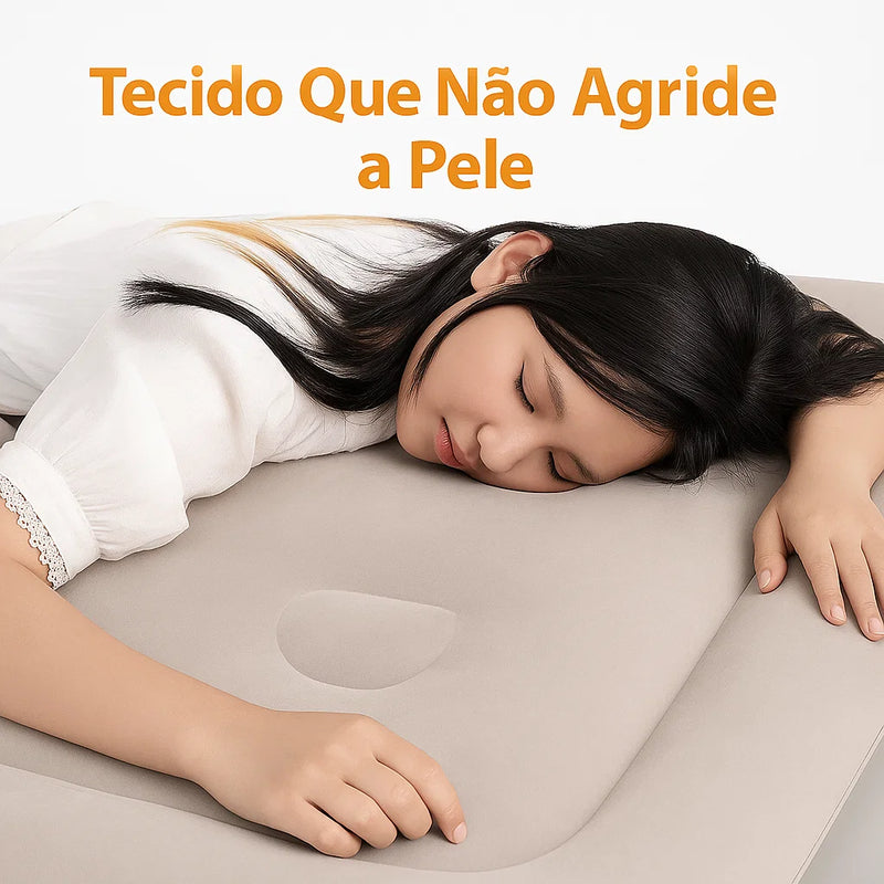 Colchão Inflável Premium c/ Bomba Bivolt Integrada – Infla/Desinfla Express, Suede Aveludado